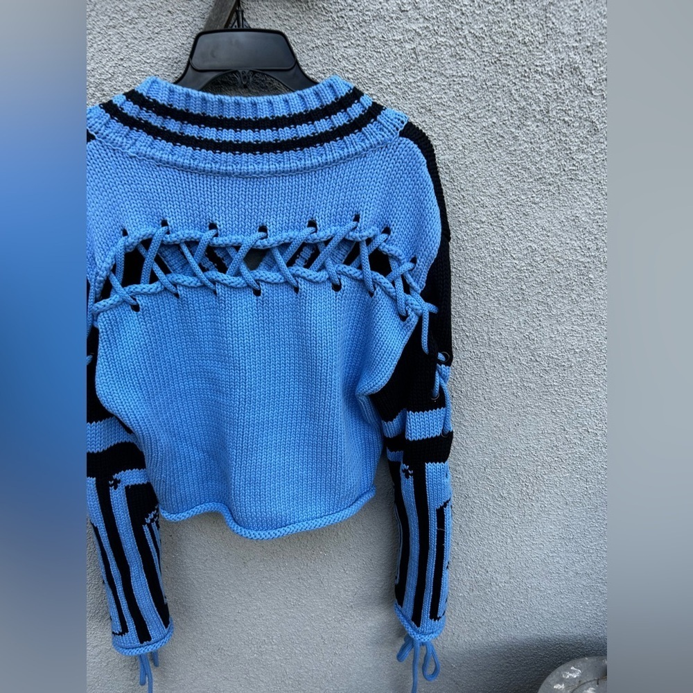 H&M Studio Collection Chunky Knit Sweater Black/Blue - Picture 14 of 14
